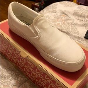 White slip on vans